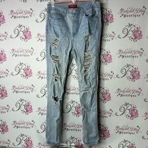 Guess jeans ripped light wash Light Blue Distressed Women Jeans